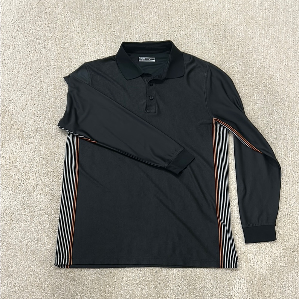 Men's Black Long Sleeve Polo Shirt